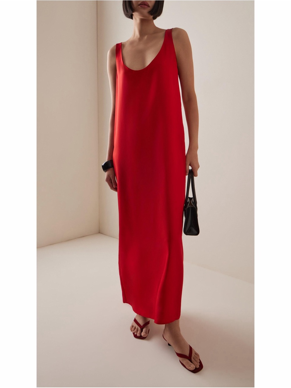NWT Rohe Red Silk Scoop Neck Dress size 6